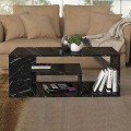 Abdera Megapap melamine coffee table in black marble color 110x60x42cm.