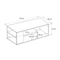 Abdera Megapap melamine coffee table in black marble color 110x60x42cm.