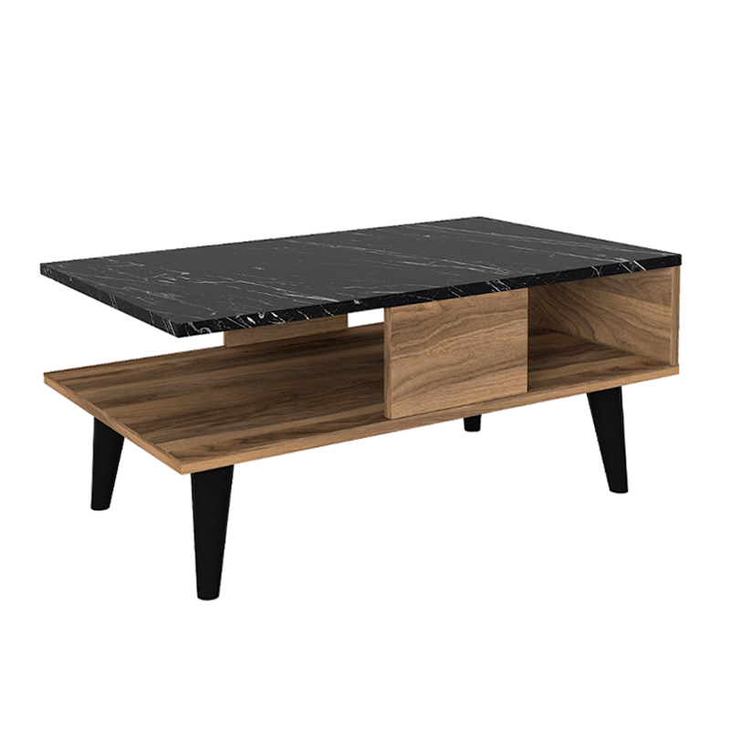 Andros Megapap melamine coffee table in black marble color 90x54x39,6cm.