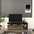 Acnes Megapap melamine tv stand in black - walnut color 160x40x53cm.