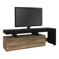 Acnes Megapap melamine tv stand in black - walnut color 160x40x53cm.
