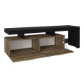 Acnes Megapap melamine tv stand in black - walnut color 160x40x53cm.