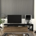Acnes Megapap melamine tv stand in black - walnut color 220x40x52cm.