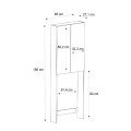 Romme Megapap melamine laundry machine cabinet in sepet oak color 65x27,1x180cm.