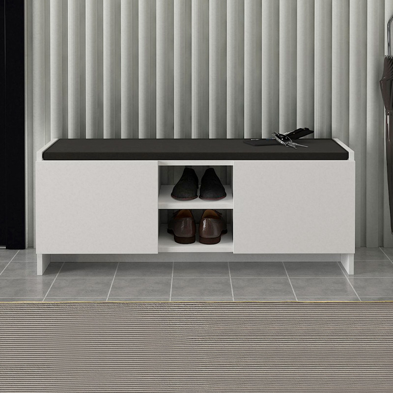 Verly Megapap melamine shoe cabinet in white color 110x33.2x43cm.