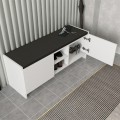 Verly Megapap melamine shoe cabinet in white color 110x33.2x43cm.