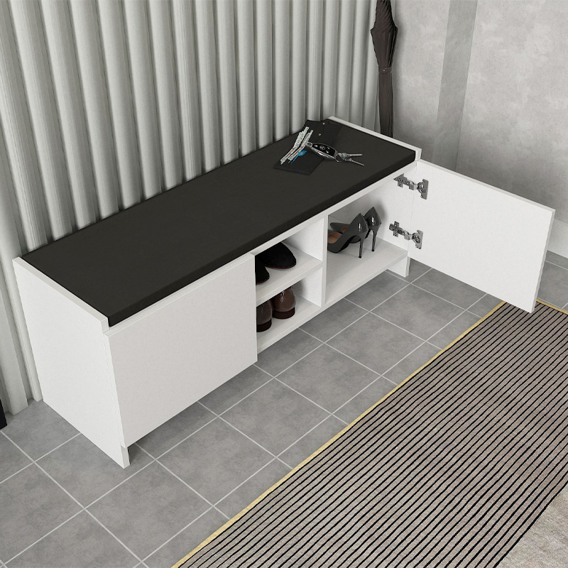 Verly Megapap melamine shoe cabinet in white color 110x33.2x43cm.