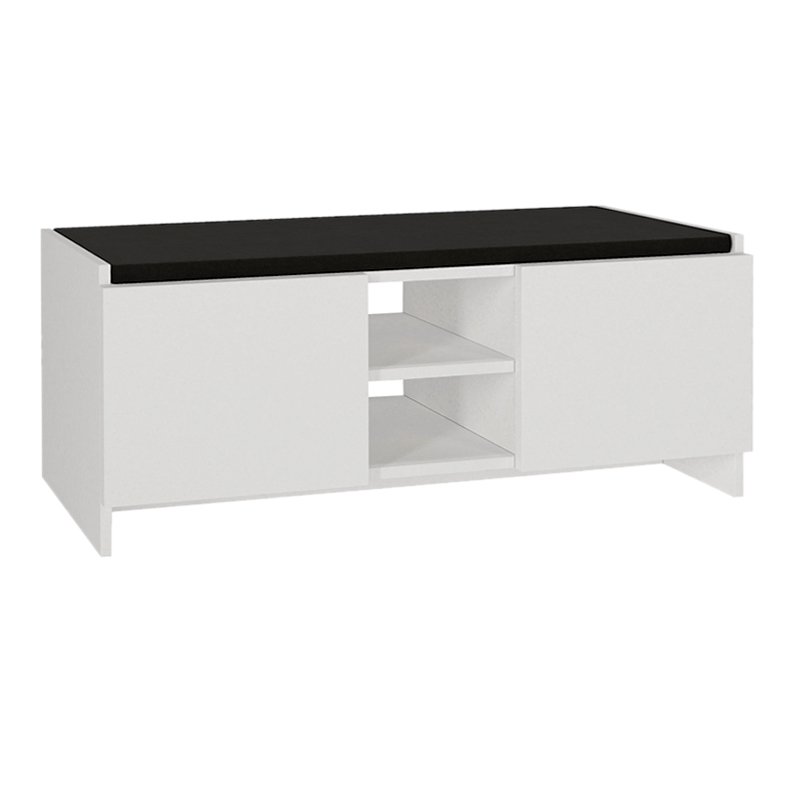Verly Megapap melamine shoe cabinet in white color 110x33.2x43cm.