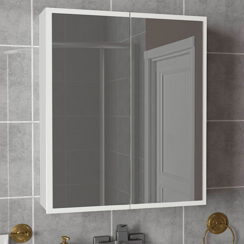 Kayla Megapap bathroom cabinet with mirror in white color 60x17x76.6cm.