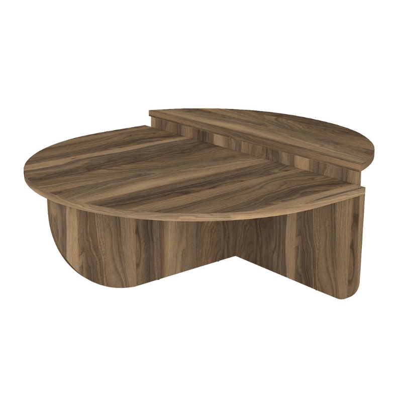 Nilvia Megapap melamine coffee table in walnut color  Ø85x35cm.