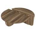 Nilvia Megapap melamine coffee table in walnut color  Ø85x35cm.