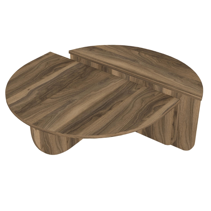 Nilvia Megapap melamine coffee table in walnut color  Ø85x35cm.