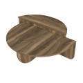Nilvia Megapap melamine coffee table in walnut color  Ø85x35cm.