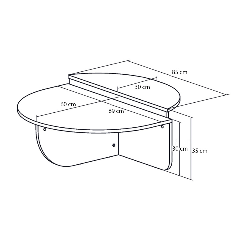 Nilvia Megapap melamine coffee table in walnut color  Ø85x35cm.