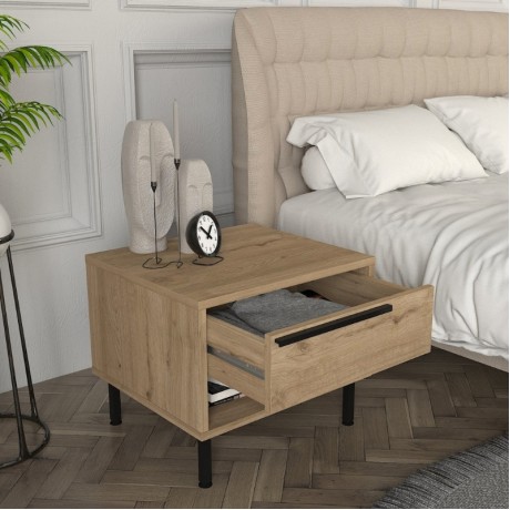 Κομοδίνο Suzy Megapap χρώμα sepet oak 50x45x41,6εκ.
