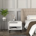 Suzy Megapap melamine nightstand in white color 50x45x41,6cm.