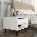 Suzy Megapap melamine nightstand in white color 50x45x41,6cm.