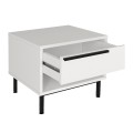Suzy Megapap melamine nightstand in white color 50x45x41,6cm.