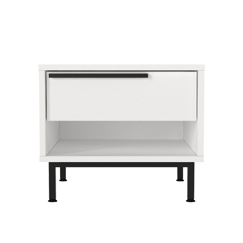 Suzy Megapap melamine nightstand in white color 50x45x41,6cm.