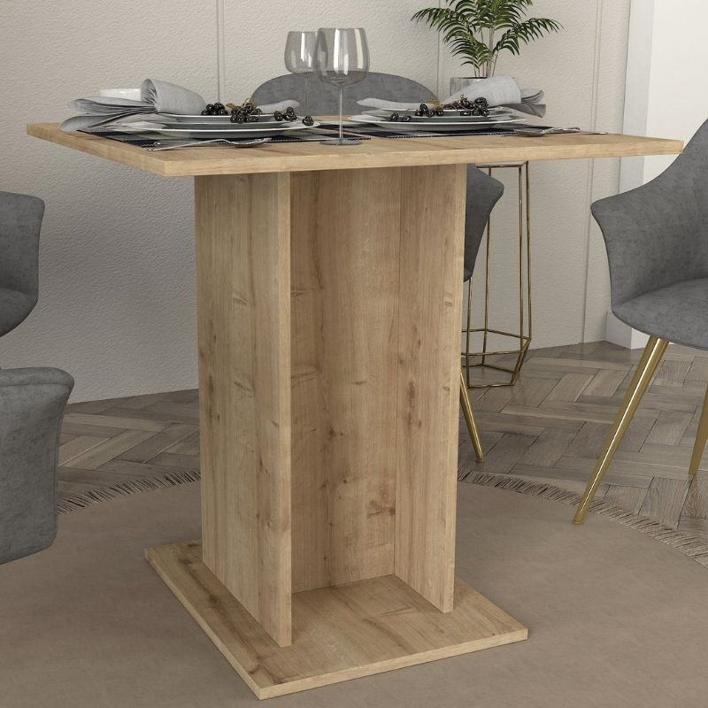 Allos Megapap melamine dinner table in sapphire oak color 75x75x77cm.