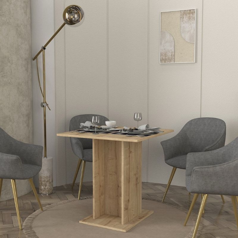 Allos Megapap melamine dinner table in sapphire oak color 75x75x77cm.