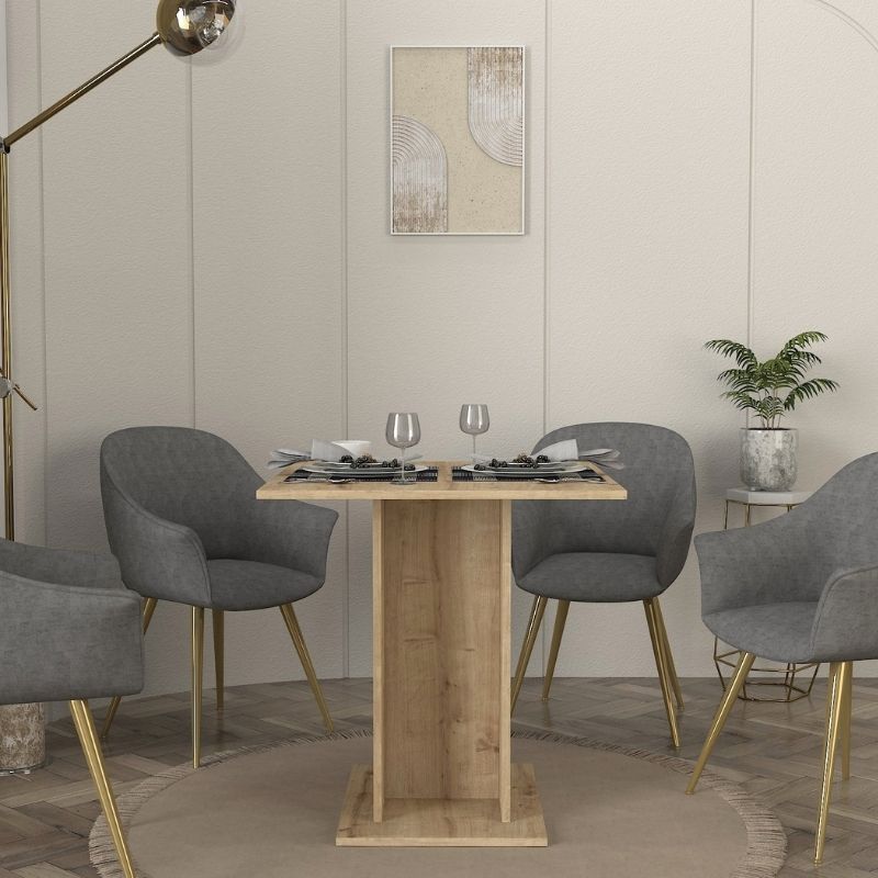 Allos Megapap melamine dinner table in sapphire oak color 75x75x77cm.