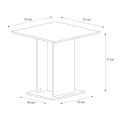 Allos Megapap melamine dinner table in sapphire oak color 75x75x77cm.