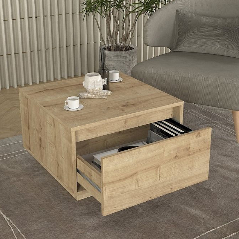 Pura Megapap melamine coffee table in sapphire oak color 60x60x40cm.