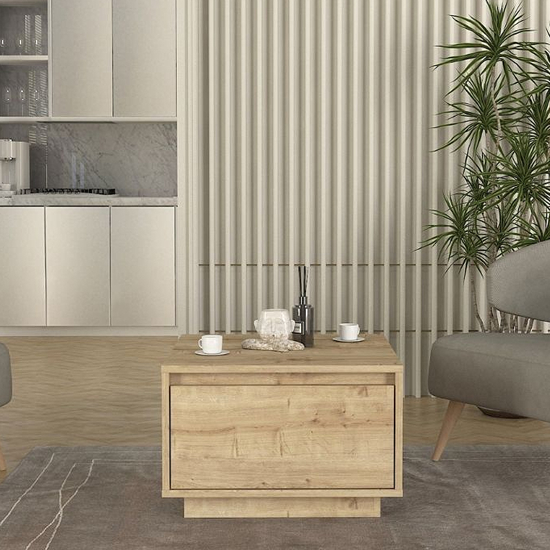 Pura Megapap melamine coffee table in sapphire oak color 60x60x40cm.