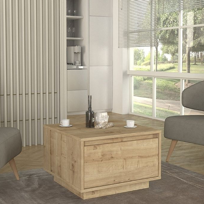 Pura Megapap melamine coffee table in sapphire oak color 60x60x40cm.
