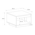 Onda Megapap melamine coffee table in sapphire oak color 60x60x40cm.