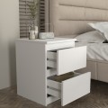 Breve Megapap melamine nightstand in white color 39.8x41.8x55cm.