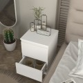 Breve Megapap melamine nightstand in white color 39.8x41.8x55cm.