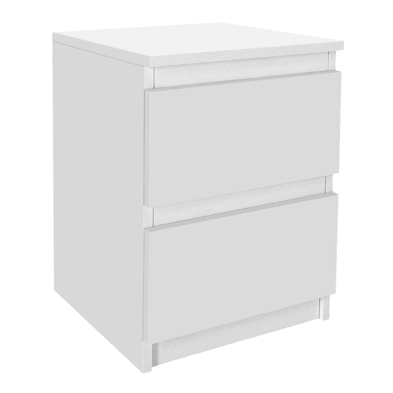 Breve Megapap melamine nightstand in white color 39.8x41.8x55cm.