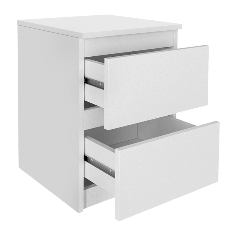 Breve Megapap melamine nightstand in white color 39.8x41.8x55cm.