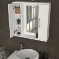 Melamine bathroom mirror Surra Megapap color white 65x15.3x65cm.