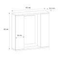 Melamine bathroom mirror Surra Megapap color white 65x15.3x65cm.