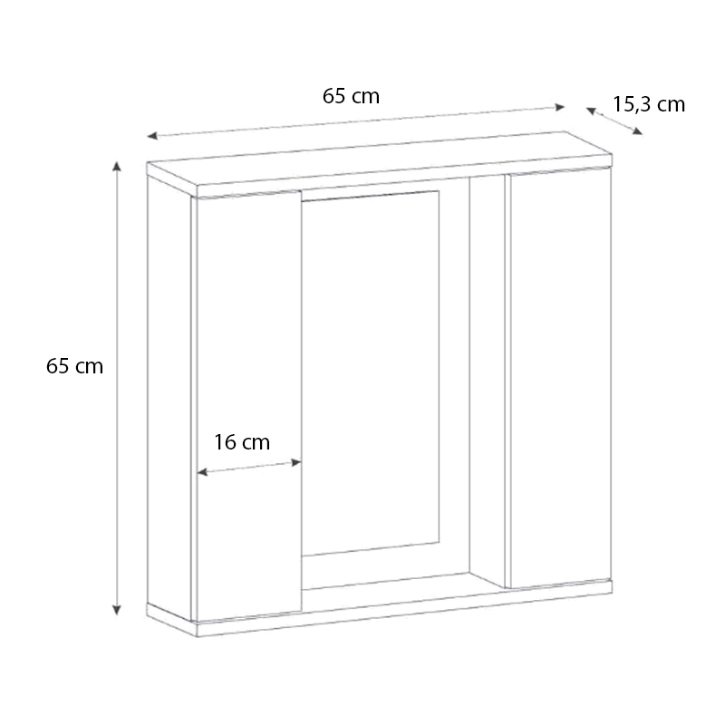 Melamine bathroom mirror Surra Megapap color white 65x15.3x65cm.
