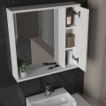 Melamine bathroom mirror Deal Megapap color white 65x15.3x65cm.