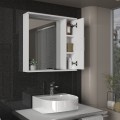 Melamine bathroom mirror Deal Megapap color white 65x15.3x65cm.
