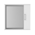 Melamine bathroom mirror Deal Megapap color white 65x15.3x65cm.