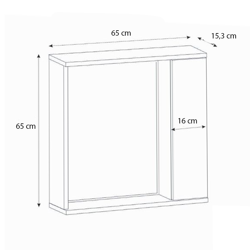 Melamine bathroom mirror Deal Megapap color white 65x15.3x65cm.