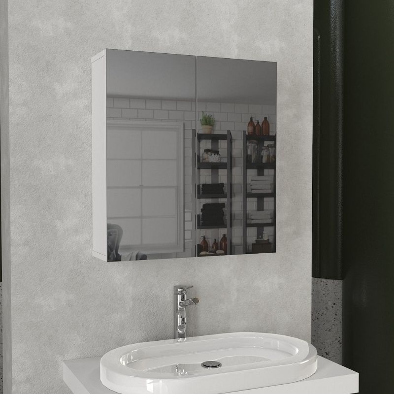 Melamine bathroom mirror Binary Megapap color white 60x17.2x65cm.