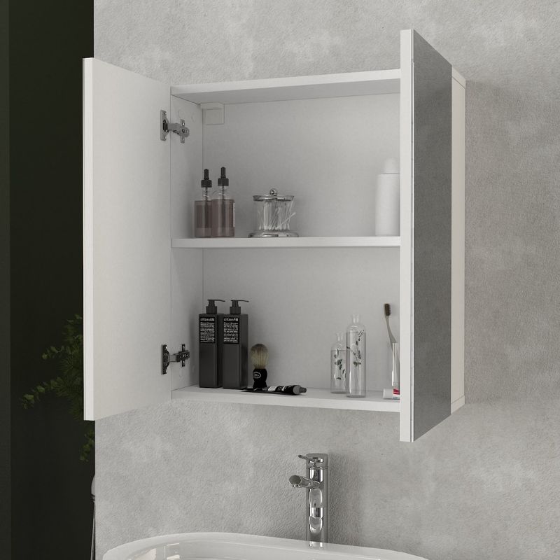 Melamine bathroom mirror Binary Megapap color white 60x17.2x65cm.