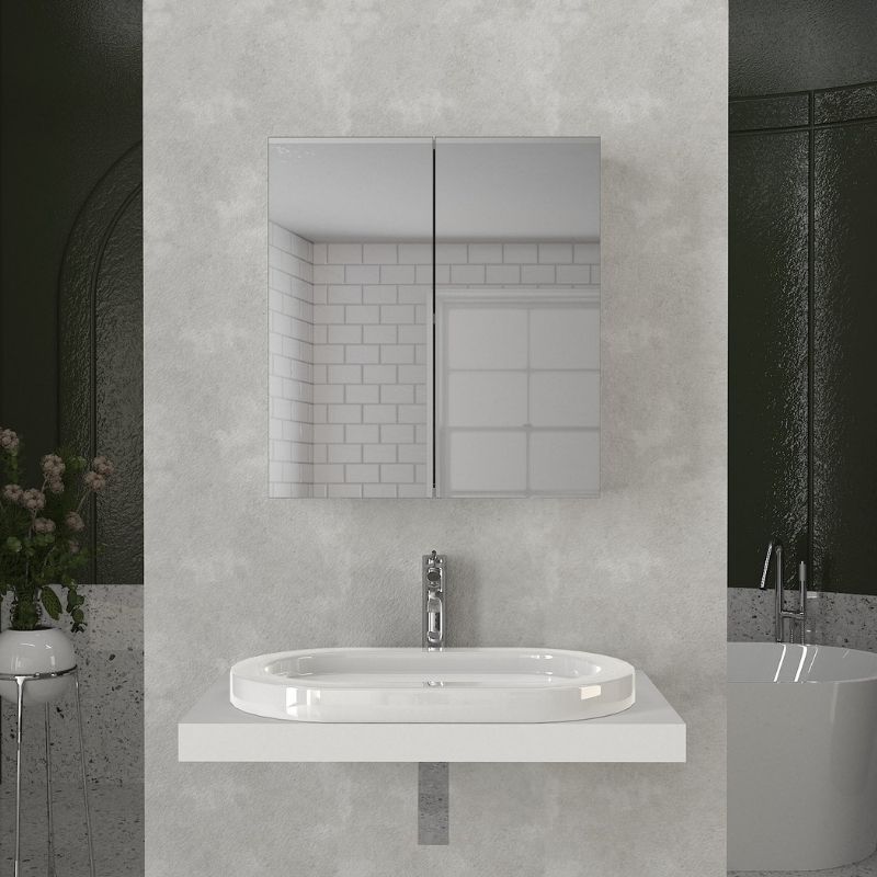 Melamine bathroom mirror Binary Megapap color white 60x17.2x65cm.