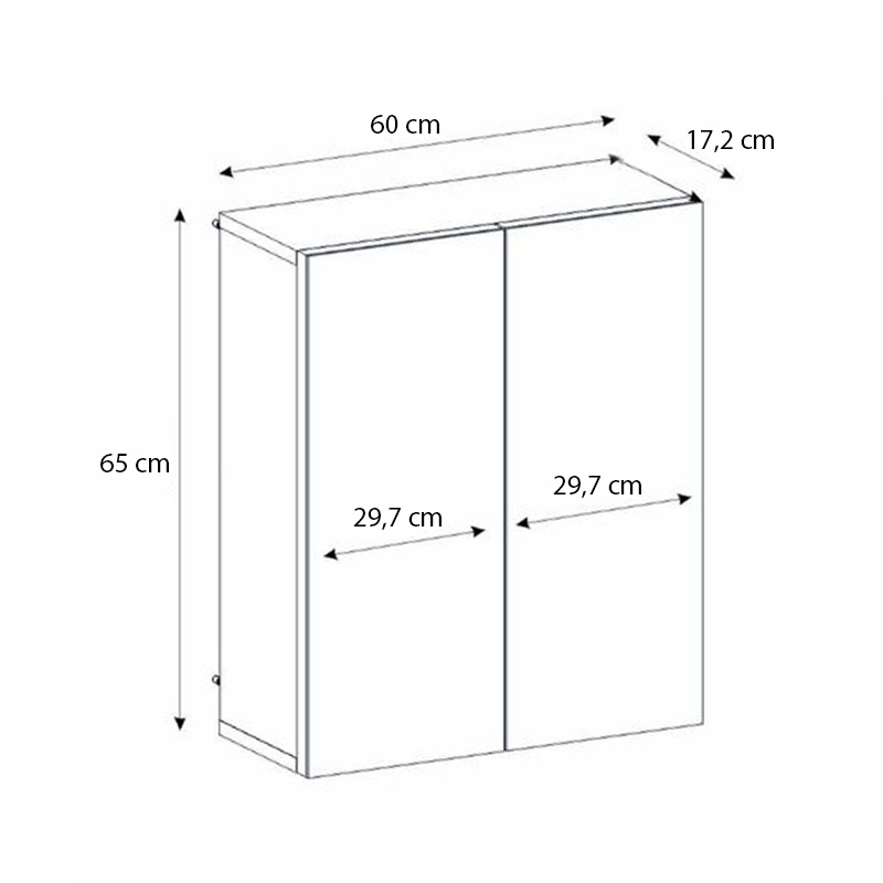 Melamine bathroom mirror Binary Megapap color white 60x17.2x65cm.
