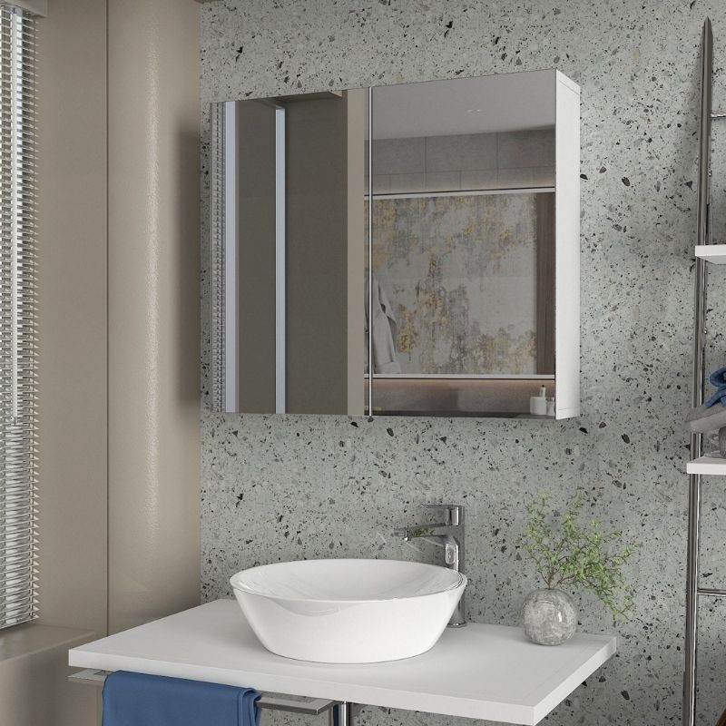 Melamine bathroom mirror Binary Megapap color white 75x17.2x65cm.