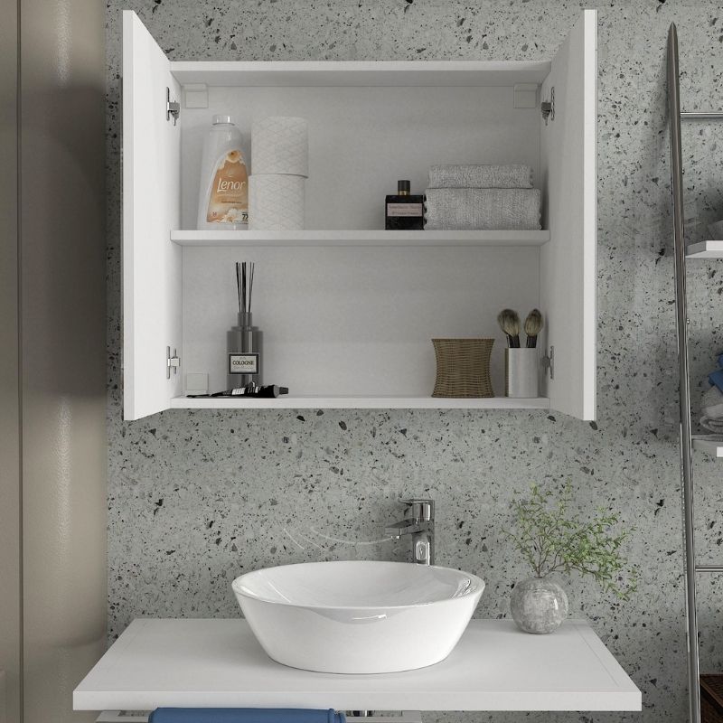 Melamine bathroom mirror Binary Megapap color white 75x17.2x65cm.