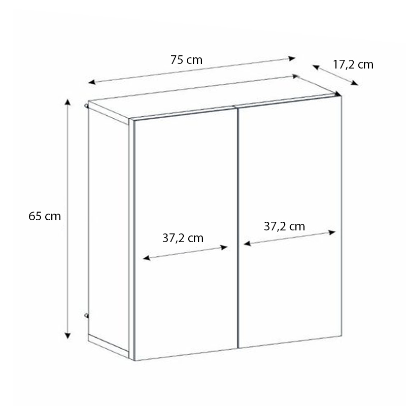 Melamine bathroom mirror Binary Megapap color white 75x17.2x65cm.