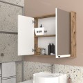 Melamine bathroom mirror Lilian Megapap color atlantic pine 75x14.6x65cm.